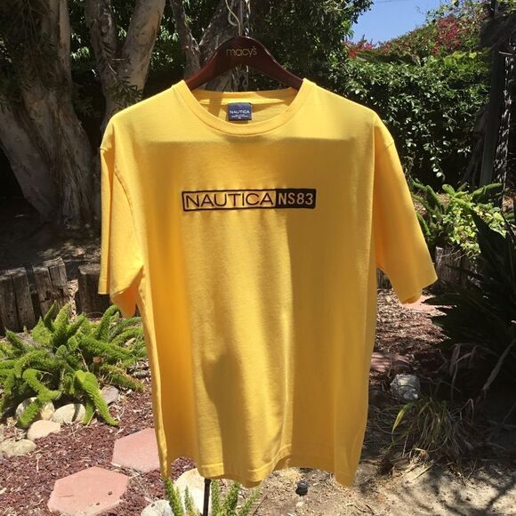 NAUTICA T-SHIRT SIZE XL YELLOW COTTON - Picture 1 of 5